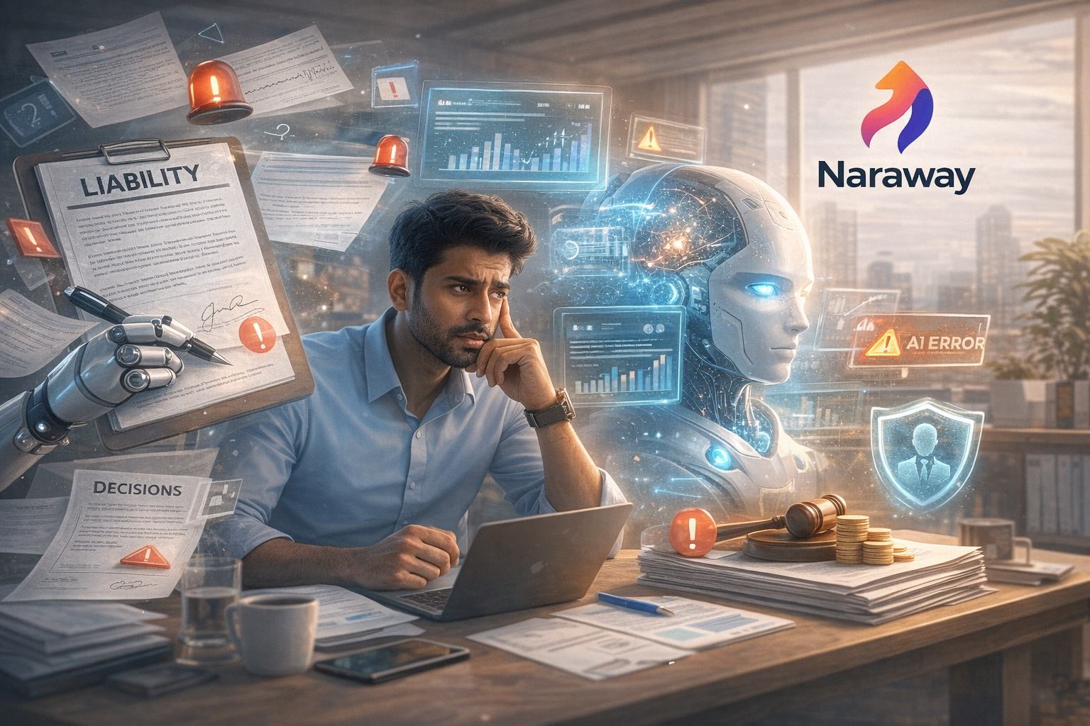 Founder liability for AI decisions 2026 showing regulatory framework EU AI Act DPDP compliance governance structure