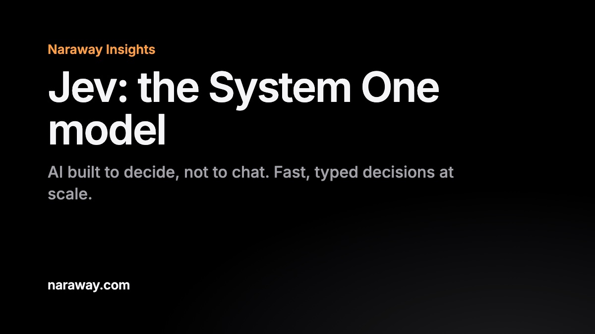 Jev, TypeSafe AI's System One model for fast decisions