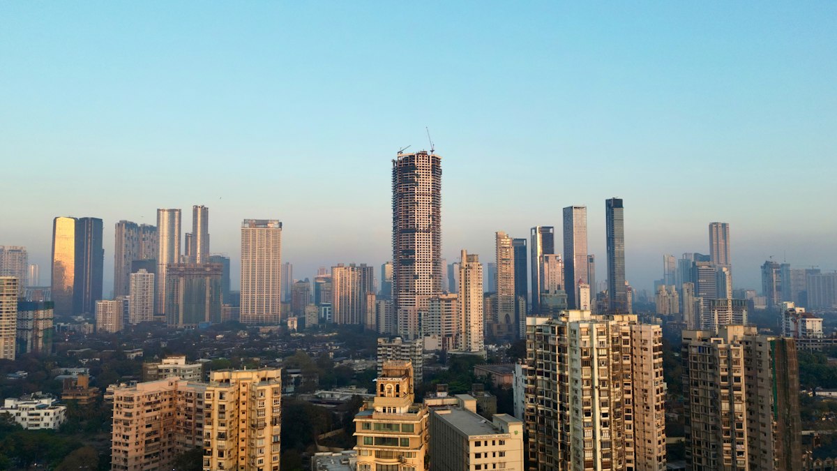 Mumbai skyline at sunrise with towers under construction across the central business districts | Diwali 2026